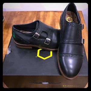 Men’s Double Monk Strap - Black leather